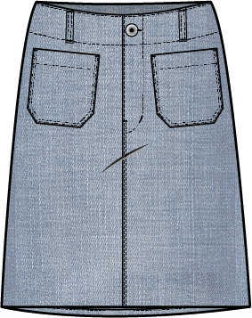 Habitat Stretch Denim Straight Skirt - 11451 - LIGHT DENIM (NOT WHITE)