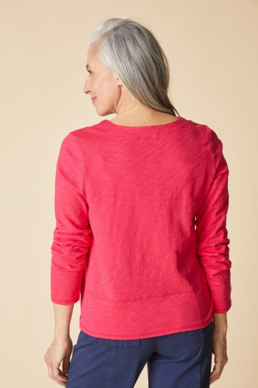 Habitat Cotton Pebble Seamed L/S Tee - 27555 - FUCHSIA