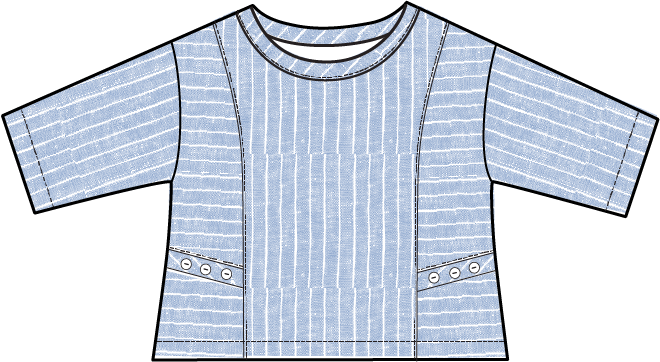 Habitat Linen Stripe Boxy Top - 41618 - CASCADE (NOT BLACK)