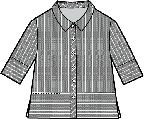 Habitat Linen Stripe Shea Shirt - 41602 - BLACK (NOT CASCADE)