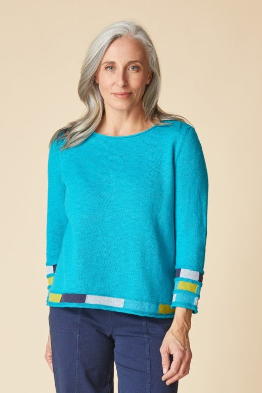 Habitat Autumn Cotton Mosaic Pullover - 89704 - PACIFIC