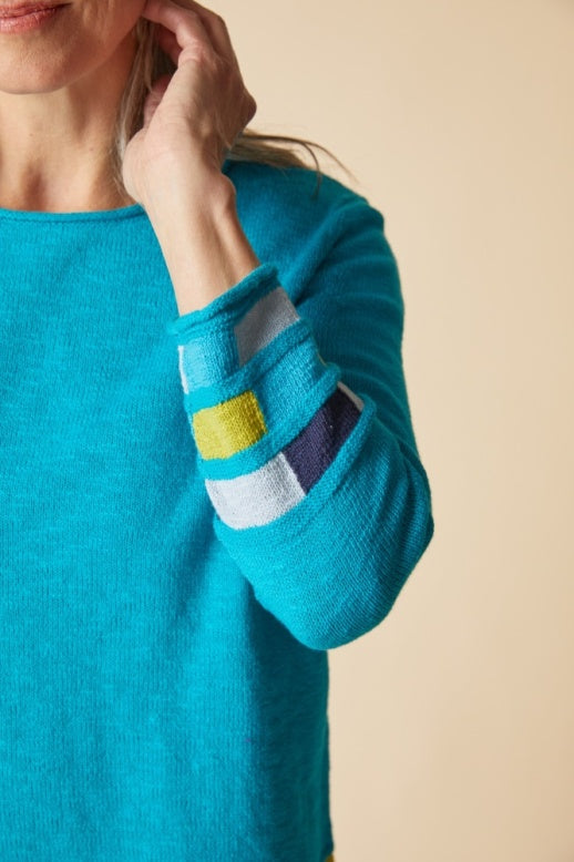 Habitat Autumn Cotton Mosaic Pullover - 89704 - PACIFIC