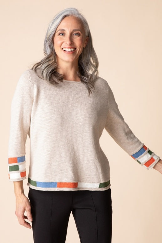 Habitat Autumn Cotton Mosaic Pullover - 89704 - DOVE