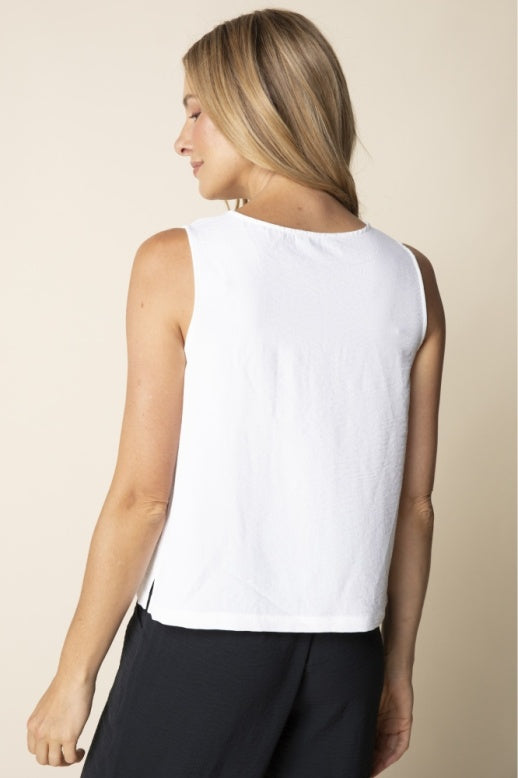 Habitat Destination Unknown Gather Together Shirred Tank - 30651 - WHITE