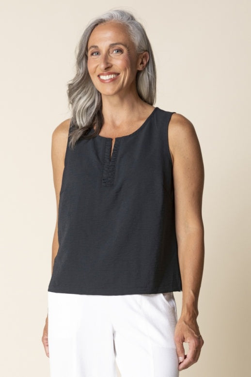Habitat Destination Unknown Gather Together Shirred Tank - 30651 - BLACK