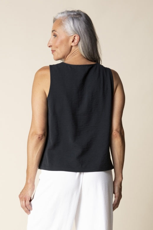 Habitat Destination Unknown Gather Together Shirred Tank - 30651 - BLACK