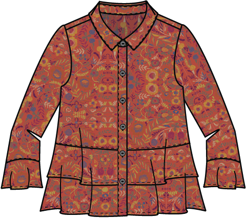 Habitat Rayon Crepe Garden Flounce Shirt - 39620 - SIENNA (NOT LAGOON)