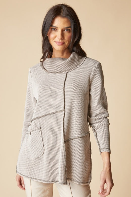 Habitat Opposites Attract Contrast Cowl Tunic - 31327 - DOVE
