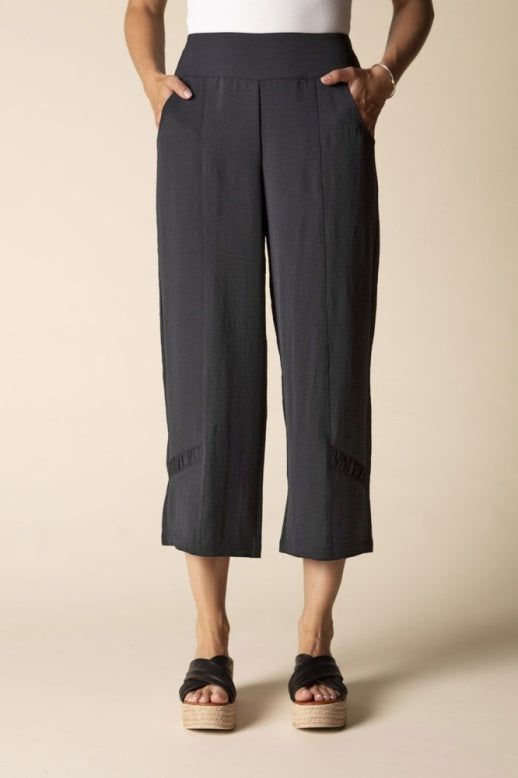 Habitat Destination Unknown Gather Together Shirred Crop Pant - 30661 - BLACK