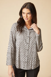 Habitat Mix & Match Geo Seamed Tunic - 48134 - MUSHROOM