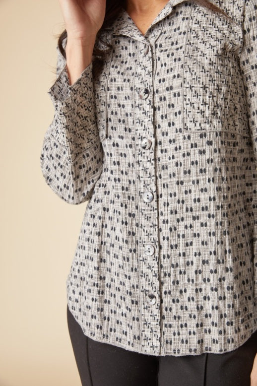 Habitat Mix & Match Geo Seamed Tunic - 48134 - MUSHROOM