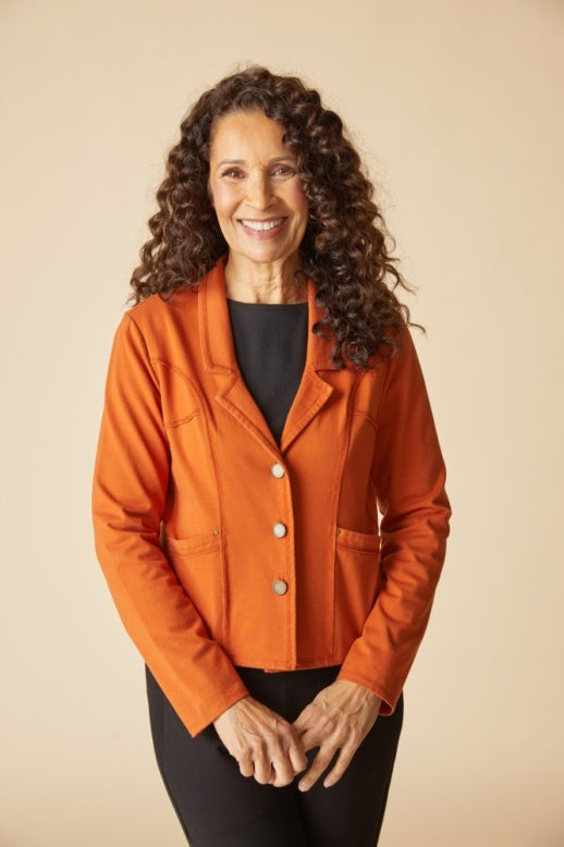 Habitat Stonewash Cotton Spandex South Side Jacket - 31521 - PAPRIKA