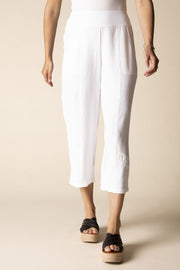 Habitat Destination Unknown Gather Together Shirred Crop Pant - 30661 - WHITE