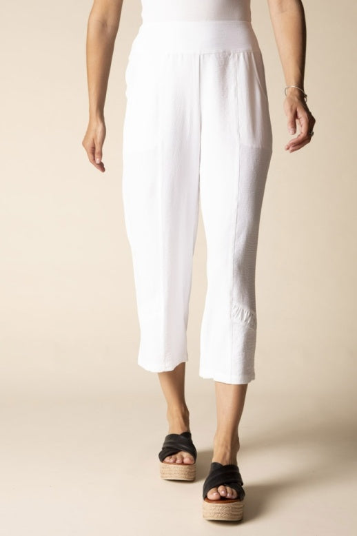 Habitat Destination Unknown Gather Together Shirred Crop Pant - 30661 - WHITE