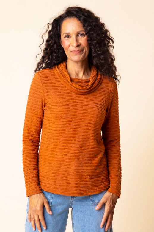 Habitat Lustre Lines Cowl Top - 23329 - PAPRIKA