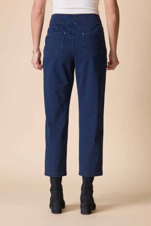 Habitat Stonewash Cotton Spandex Seamed Front Straight Leg - 31572 - DENIM