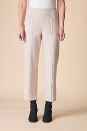 Habitat Stonewash Cotton Spandex Seamed Front Straight Leg - 31572 - DOVE