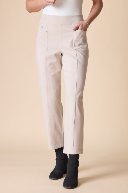 Habitat Stonewash Cotton Spandex Seamed Front Straight Leg - 31572 - DOVE