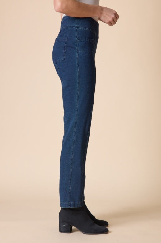 Habitat Stonewash Cotton Spandex Seamed Pocket Pant - 31561 - DENIM