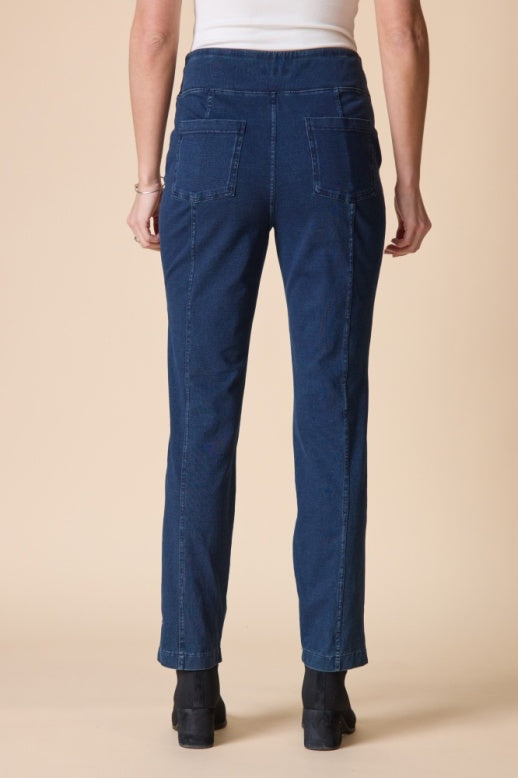 Habitat Stonewash Cotton Spandex Seamed Pocket Pant - 31561 - DENIM