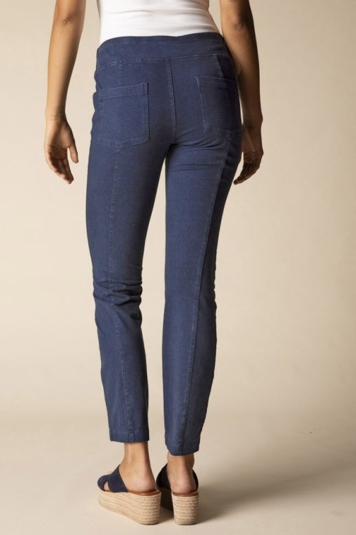 Habitat Stonewash Cotton Spandex Seamed Pocket Pant - 31561 - DENIM