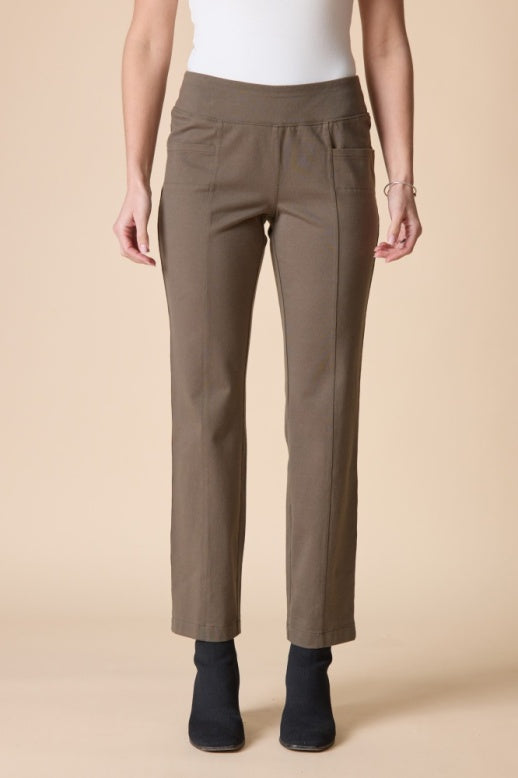 Habitat Stonewash Cotton Spandex Seamed Pocket Pant - 31561 - UMBER