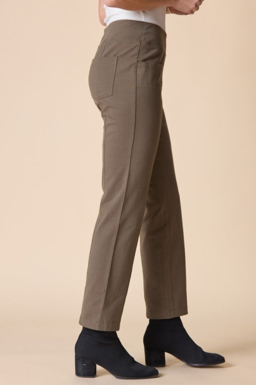 Habitat Stonewash Cotton Spandex Seamed Pocket Pant - 31561 - UMBER
