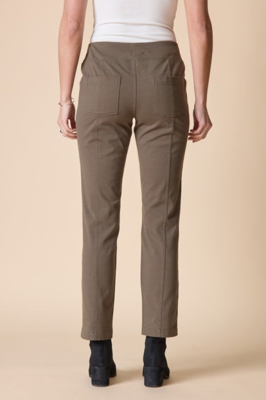 Habitat Stonewash Cotton Spandex Seamed Pocket Pant - 31561 - UMBER