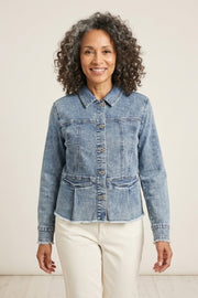 Habitat Stretch Denim Peplum Jacket - 11416 - LIGHT DENIM