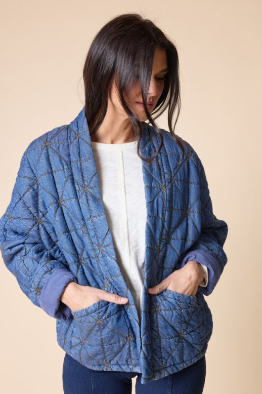Habitat Diamond Quilt Kimono Jacket - 70919 - MEDIUM DENIM