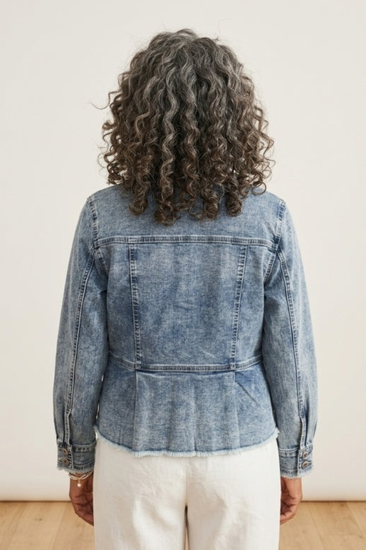 Habitat Stretch Denim Peplum Jacket - 11416 - LIGHT DENIM
