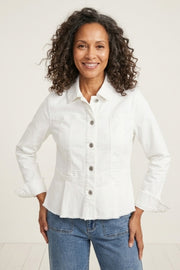 Habitat Stretch Denim Peplum Jacket - 11416 - MEDIUM DENIM (NOT WHITE)