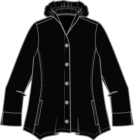 Habitat Rayon Jacquard Ruched Collar Shirt - 30719 - BLACK (NOT SPROUT)