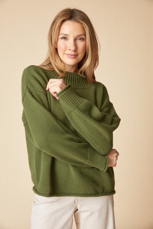 Habitat Fireside Shaker Cozy Cabin Sweater - 83483 - FERN