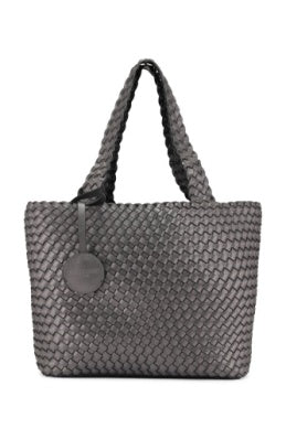 Ilse Jacobsen Reversible Tote - BLACK 08 - BLACK w/ GUNMETAL
