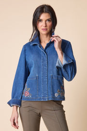 Habitat Stretch Denim Embroidered Jacket - 11411 - MEDIUM DENIM