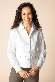Habitat Stretch Denim Peplum Jacket - 11415 - WINTER WHITE