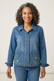 Habitat Stretch Denim Embroidered Jacket - 11511 - MEDIUM DENIM