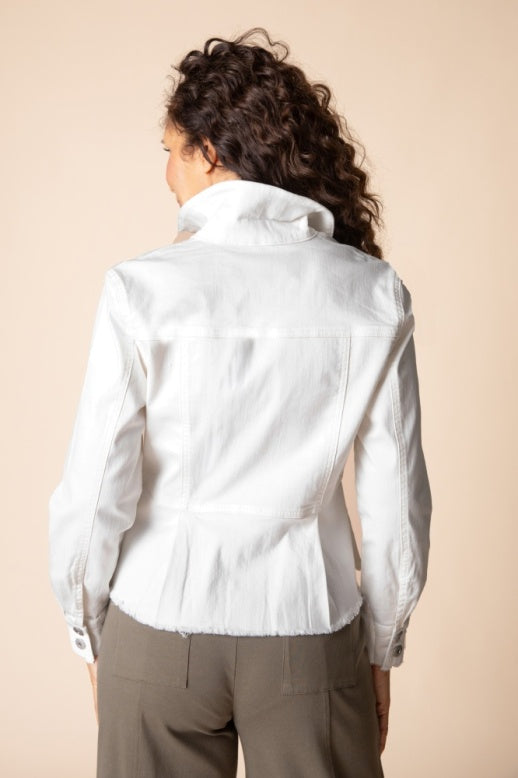 Habitat Stretch Denim Peplum Jacket - 11415 - WINTER WHITE