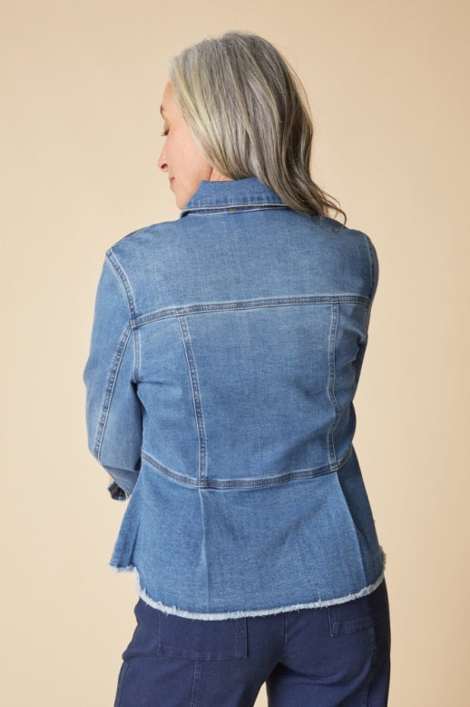 Habitat Stretch Denim Peplum Jacket - 11415 - MEDIUM DENIM
