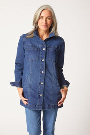 Habitat Stretch Denim Boyfriend Jacket - 11410 - DARK DENIM