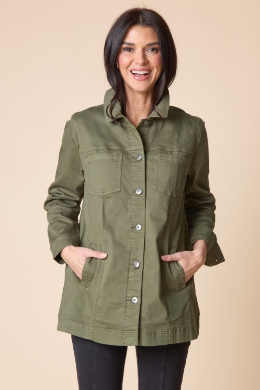 Habitat Stretch Denim Boyfriend Jacket - 11410 - FERN