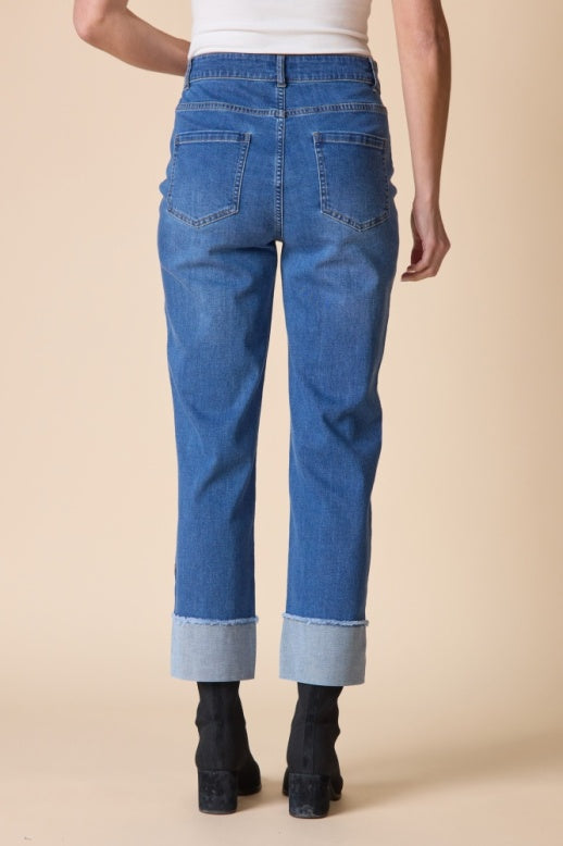 Habitat Stretch Denim Embroidered Cuff Jean - 11475 - MEDIUM DENIM