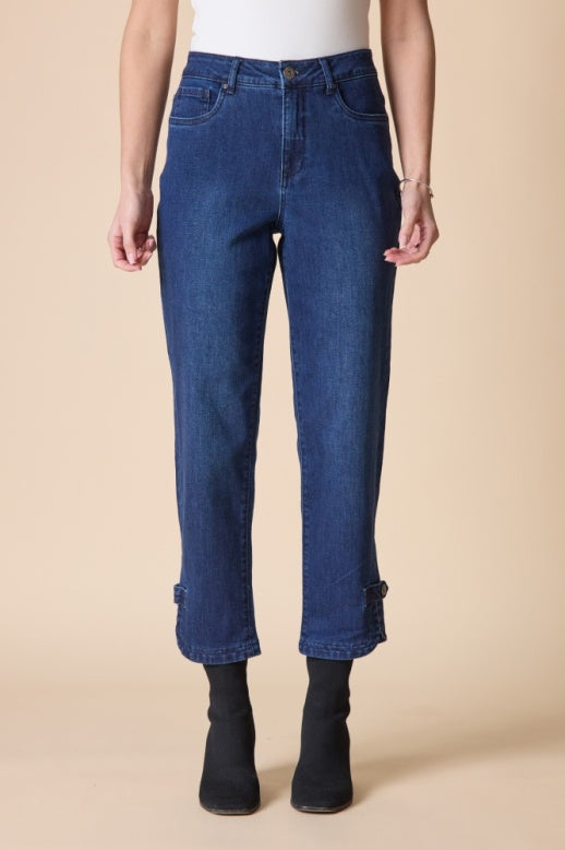 Habitat Stretch Denim Button Tab Hem Jean - 11476 - DARK DENIM