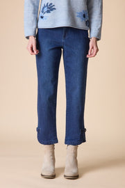 Habitat Stretch Denim Button Tab Hem Jean - 11476 - DARK DENIM