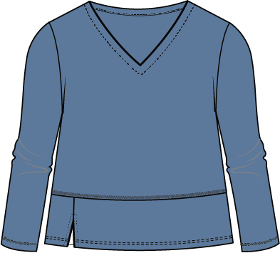 Habitat Cotton Pebble Seamed L/S Tee - 27555 - HARBOR (NOT TEAL)