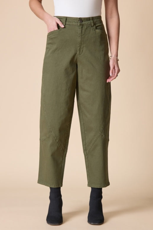 Habitat Stretch Denim Seamed Lantern Pant - 11479 - FERN