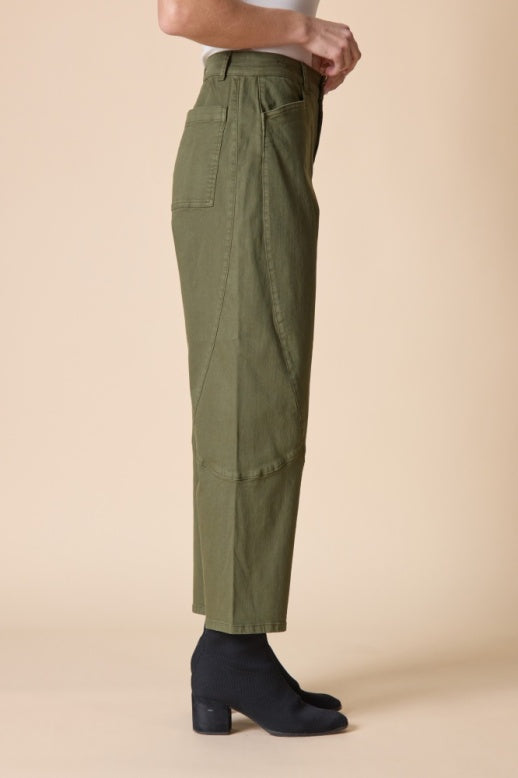 Habitat Stretch Denim Seamed Lantern Pant - 11479 - FERN