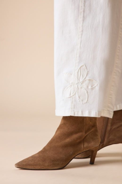Habitat Stretch Denim Tossed Flower Jean - 11464 - WINTER WHITE