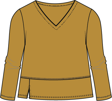 Habitat Cotton Pebble Seamed L/S Tee - 27555 - HONEY (NOT TEAL)